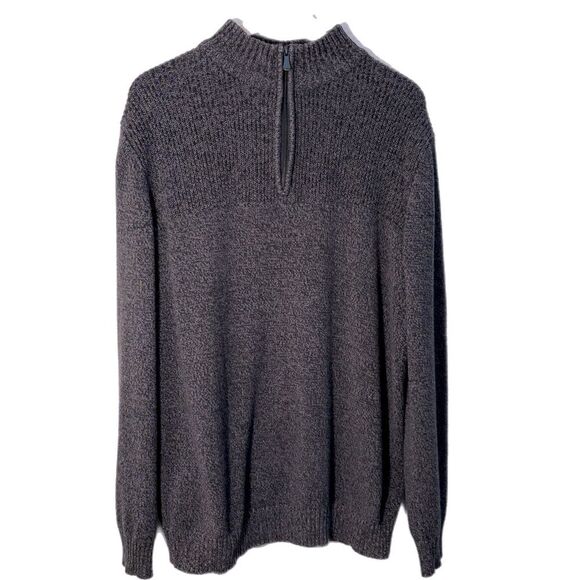 Great Northwest Black Gray Men’s XXL Quarter Zip Sweater with Ribbed Cuffs. - Picture 1 of 9